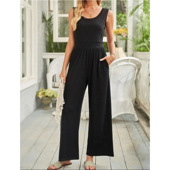 Pants - Size L Black  Sleeveless Jumpsuit